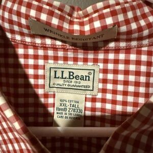 L.L. Bean Men's Red Gingham Shirt